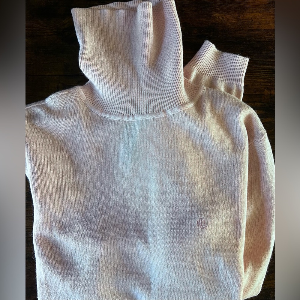 Lauren Ralph Lauren Pink Turtleneck Sweater Sz Medium